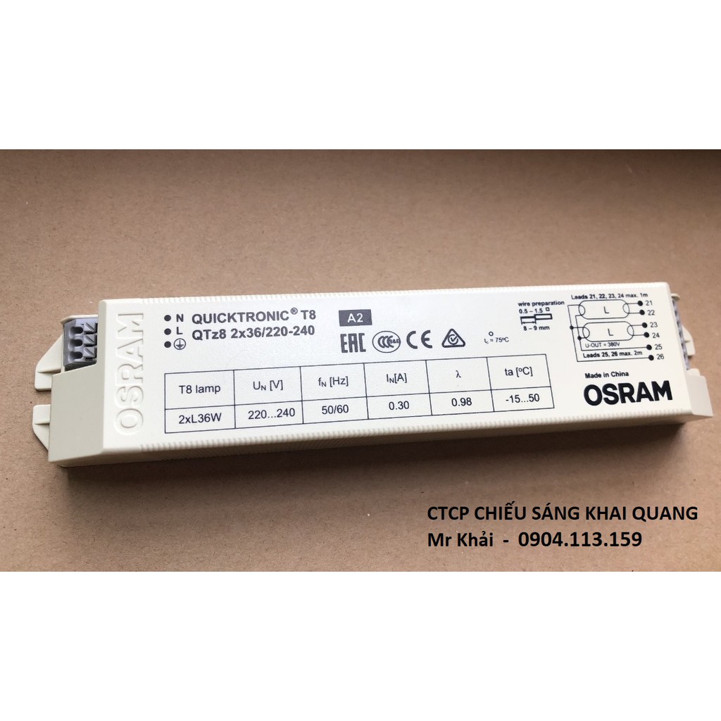 (SALE) Chấn lưu điện tử hãng Osram QTz8 2x36W