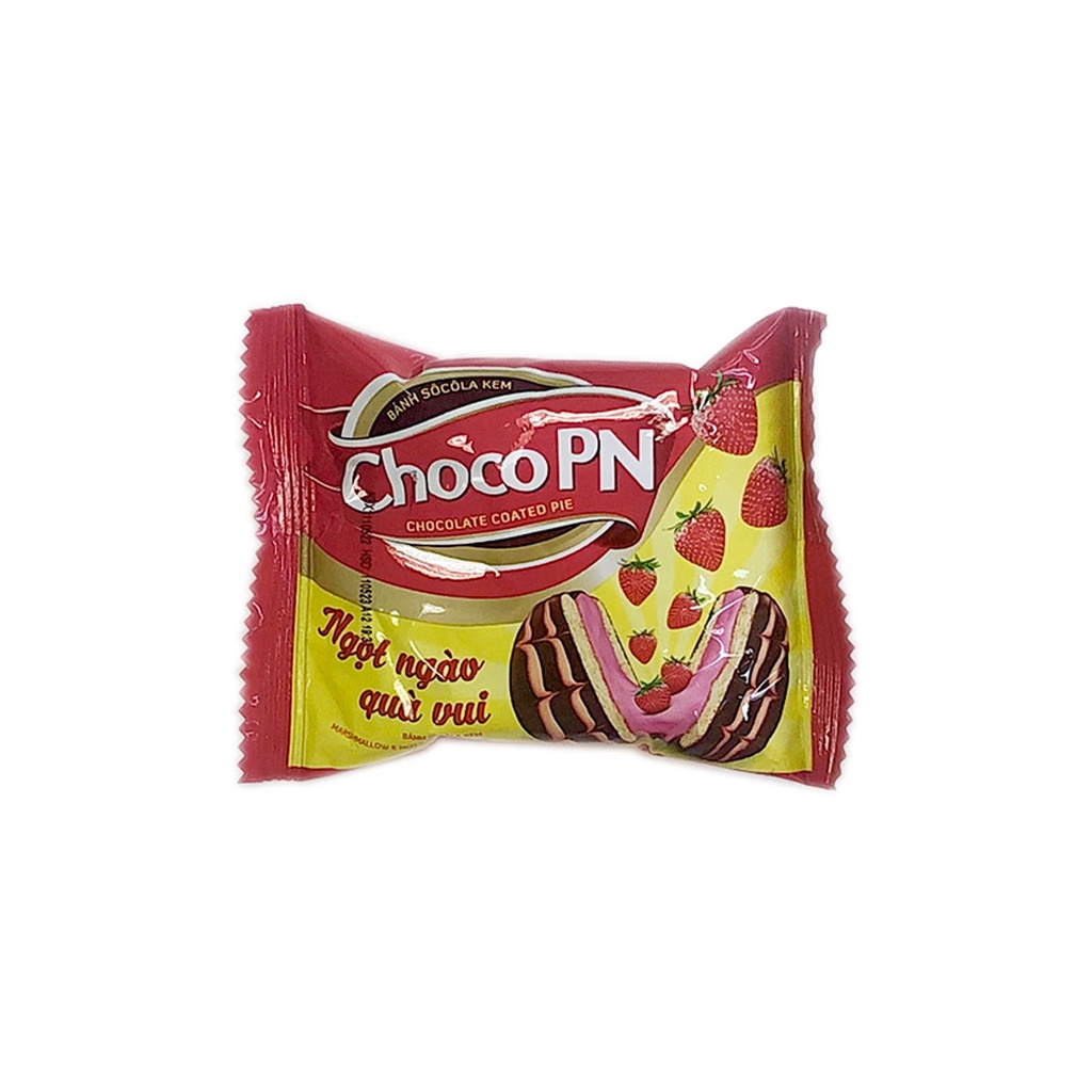 Hộp Bánh phủ socola Choco PN Dâu 264g | Bánh ăn vặt Socola | Đồ ăn vặt