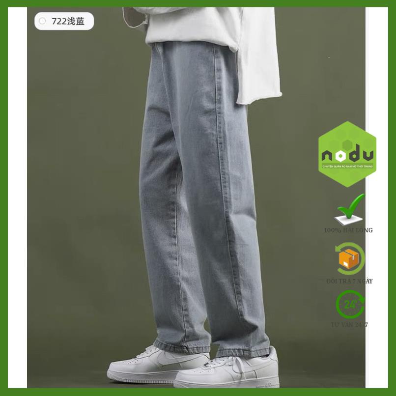 Quần jean bò baggy nam màu xanh ống suông rộng Unisex hàng Quảng Châu phong cách Hàn Quốc style hot 2022 NoDuJean