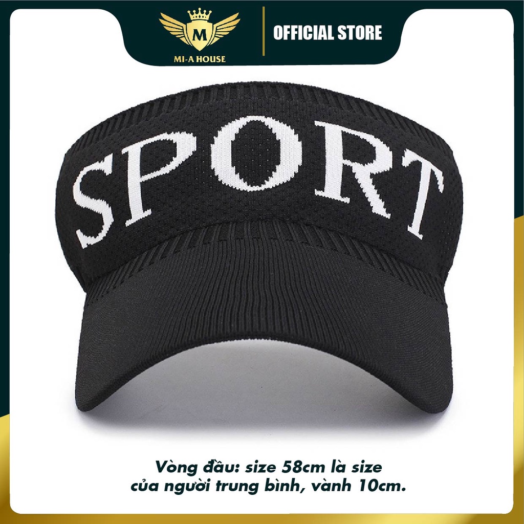 Mũ lưỡi trai nửa đầu vải len cao cấp Sport phong cách cá tính, năng động chống nắng, thể thao hoặc du lịch