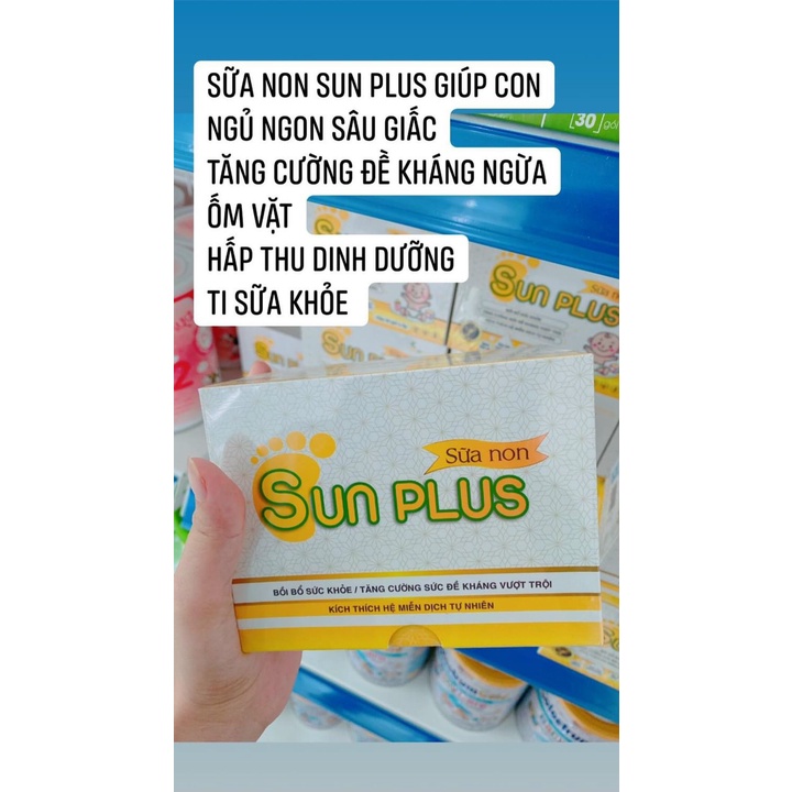 Sữa non Sunplus giúp bé ăn ngon ngủ sâu giấc không quấy khóc hộp 30 gói + quà tặng