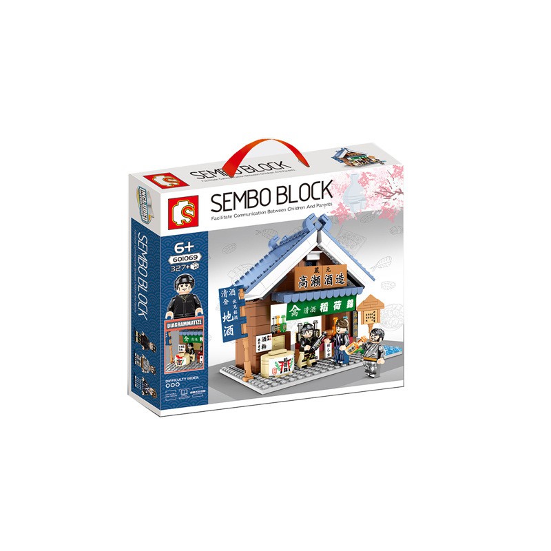 Đồ chơi lắp ráp Non Lego City Khu Phố Nhật Sembo block 601069 Xếp Mô Hình Minifigures Cửa Hàng Bán Nước Giải Khát