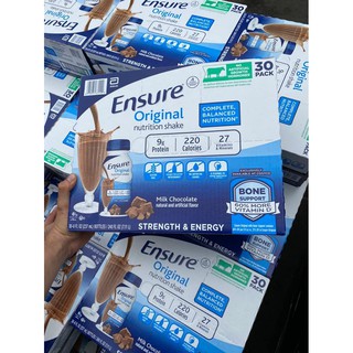 [Thùng 30 chai] Sữa ENSURE MỸ 237ml hương Socola