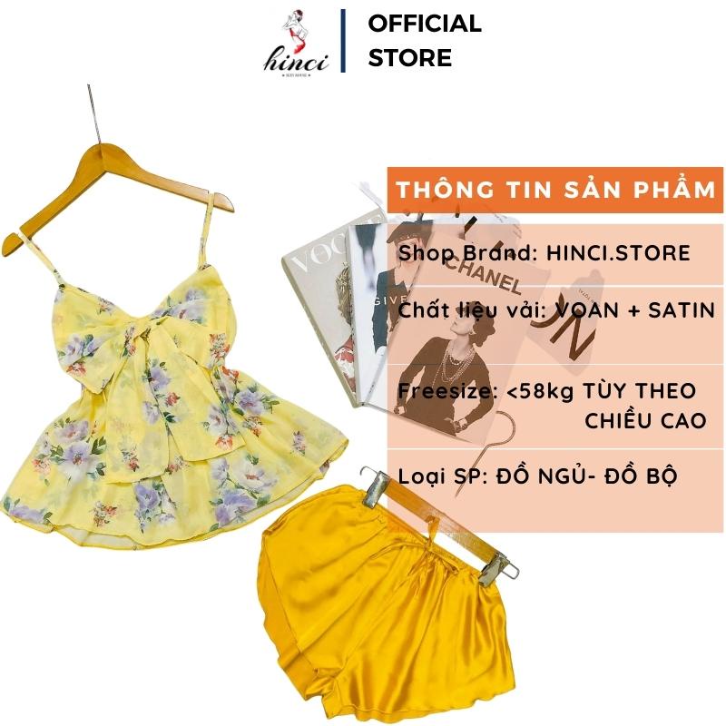 Đồ ngủ sexy nữ 2 dây bộ ngủ hai dây set ngủ kèm quần, nơ thắt cố định trước ngực [DN56]