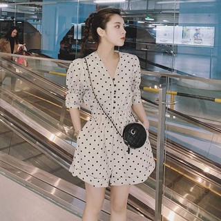 *❣️FREESHIP❣️JUMPSUIT CHẤM BI TAY PHỒNG CÓ TÚI