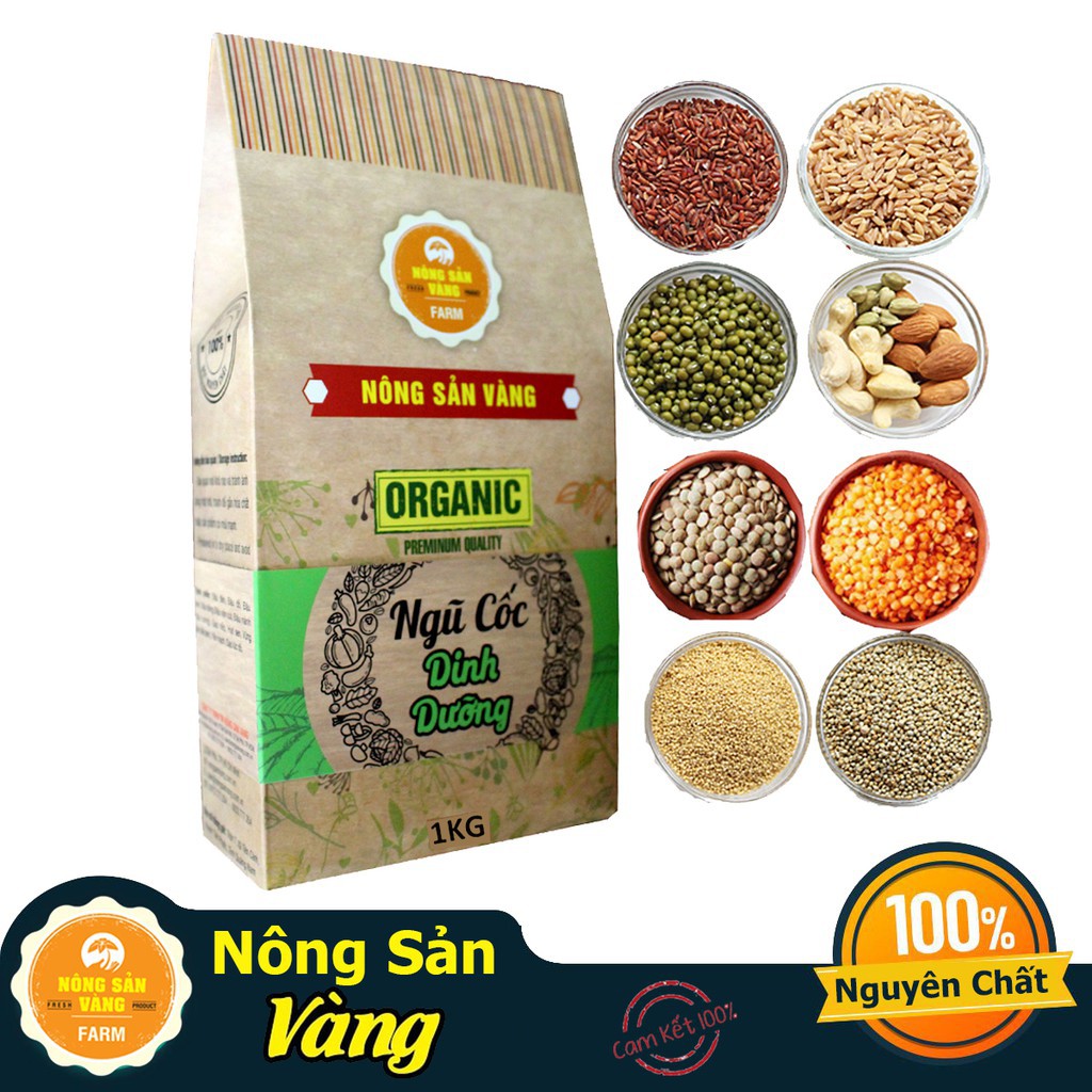 [Hot]1kg Bột Ngũ Cốc Cao Cấp 12 Loại Hạt - Nông Sản Vàng