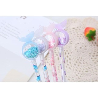 Bút gel nước mực đen bướm ngũ sắc h69