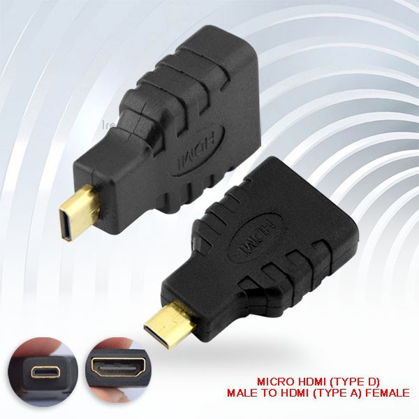 Phích nối chuyển đổi từ đầu cắm Micro HDMI (Type D) sang ổ cắm HDMI (Type A) V1.4 HDTV