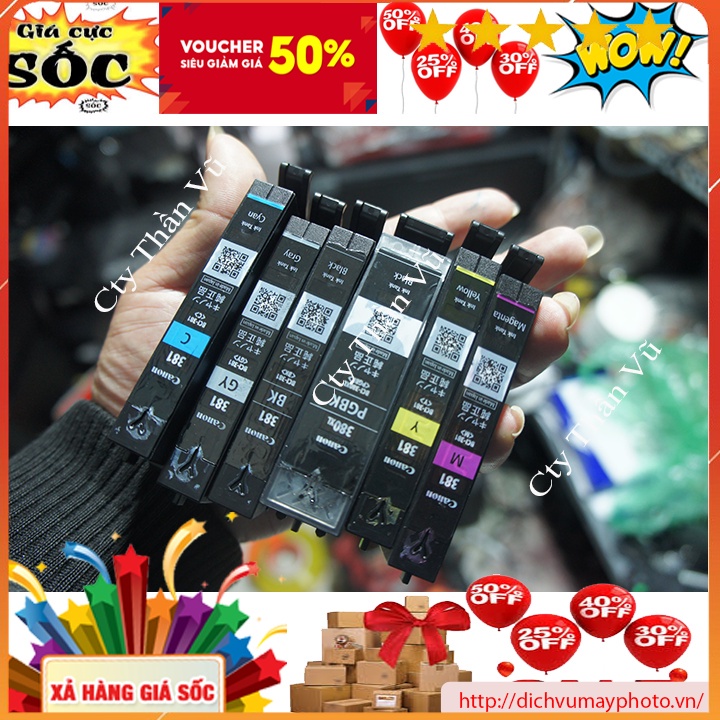 Bộ thỏi mực hãng mã 380 381 cho Canon TS và Canon MG 6230 6130 hàng chuẩn bền đẹp chất lượng Kholinhkienmayin