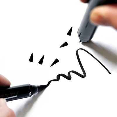 Bút kẻ mắt 2 đầu Qic Nhanh khô, Tự nhiên, Lâu trôi, Dễ sử dụng