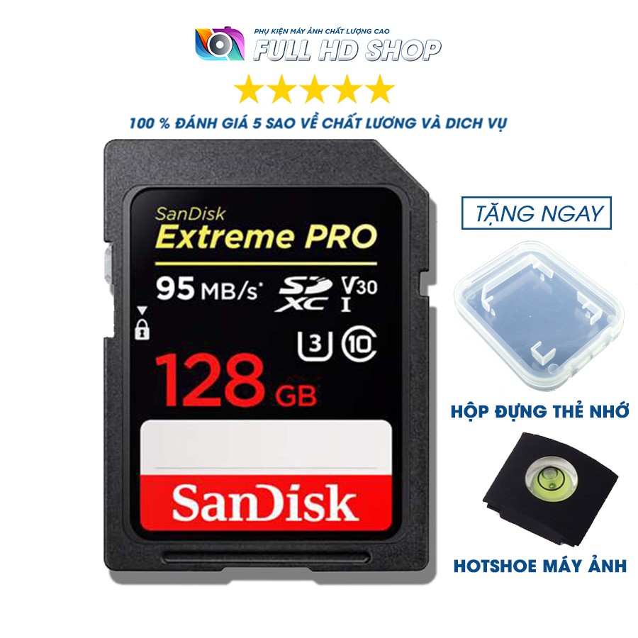 Thẻ nhớ SD Sandisk 32Gb/64Gb/128Gb tốc độ cao 95 Mb/s - FullHDShop | BigBuy360 - bigbuy360.vn