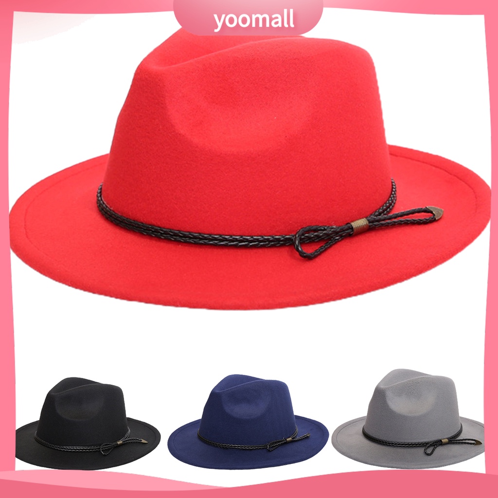 Mũ Fedora Rộng Vành Màu Sắc Vintage Thời Trang Mùa Đông Cho Nam