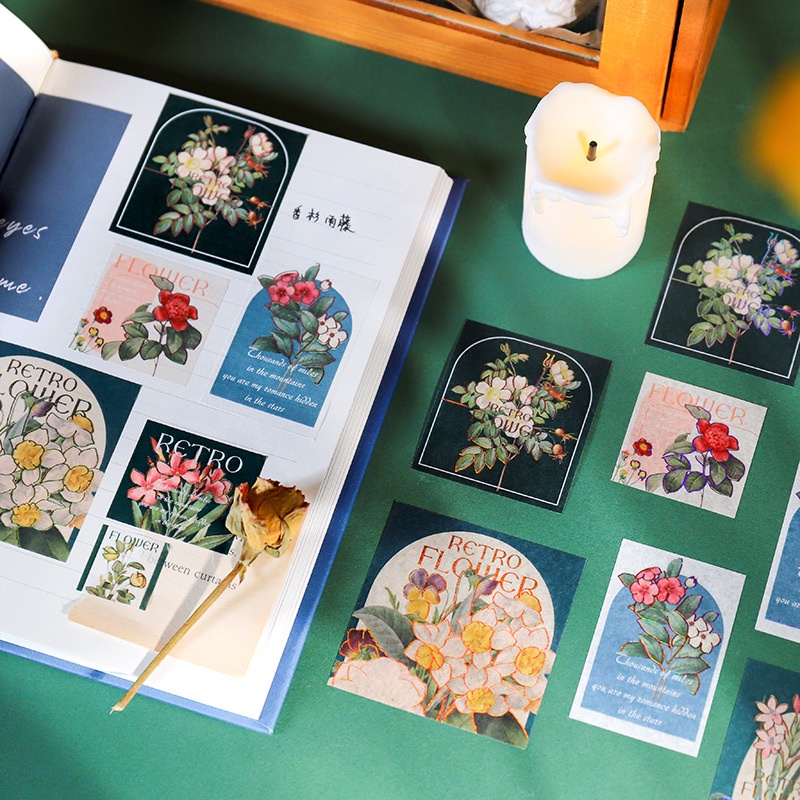 Sticker Fuyu X9959 trang trí Scrapbook, sổ tay, vở  (set 40 stickers) - [ 095 ]