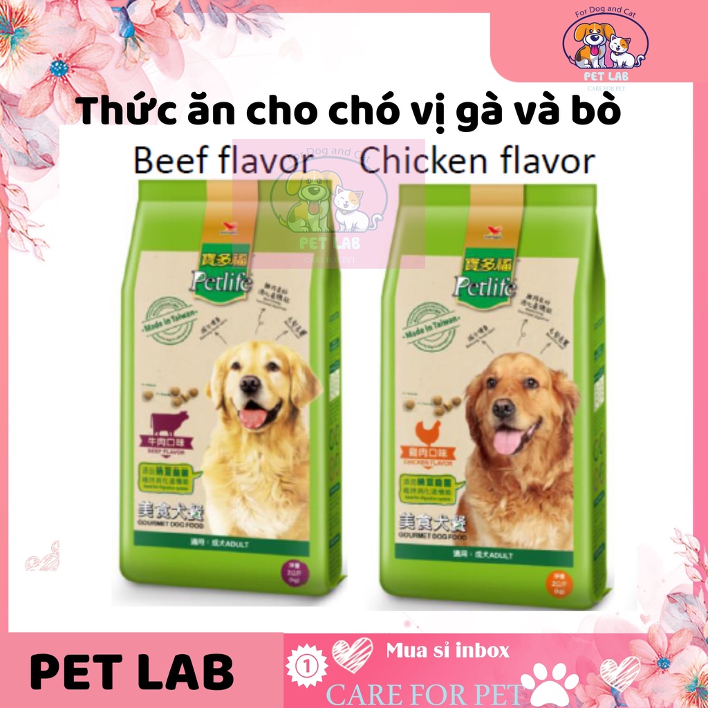 Thức ăn, hạt cho chó Petlife Gourmet Đài Loan 500g-2kg