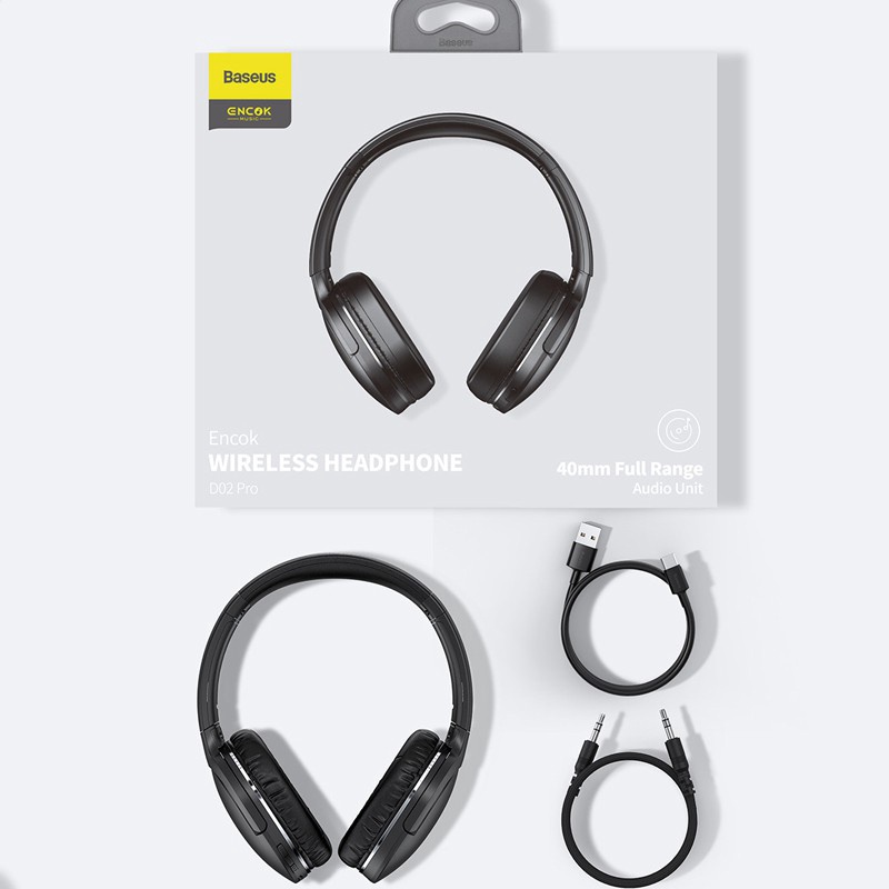 Tai Nghe Chụp Tai Không Dây Cao Cấp Baseus Encok Wireless headphone D02 Pro