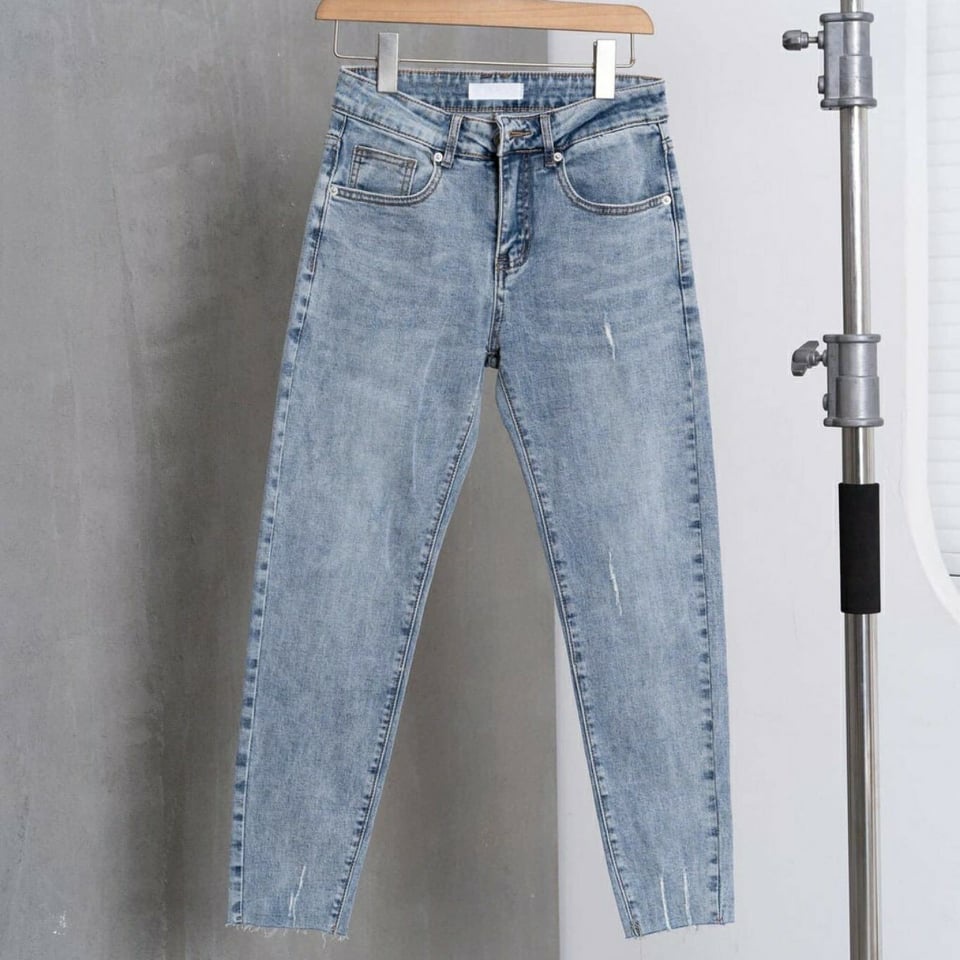 🔥HÀNG SIÊU CẤP🔥 Quần jean, quần bò nam đen sọc trắng rách gối thời trang Hàn Quốc chất jean cao cấp không bai màu