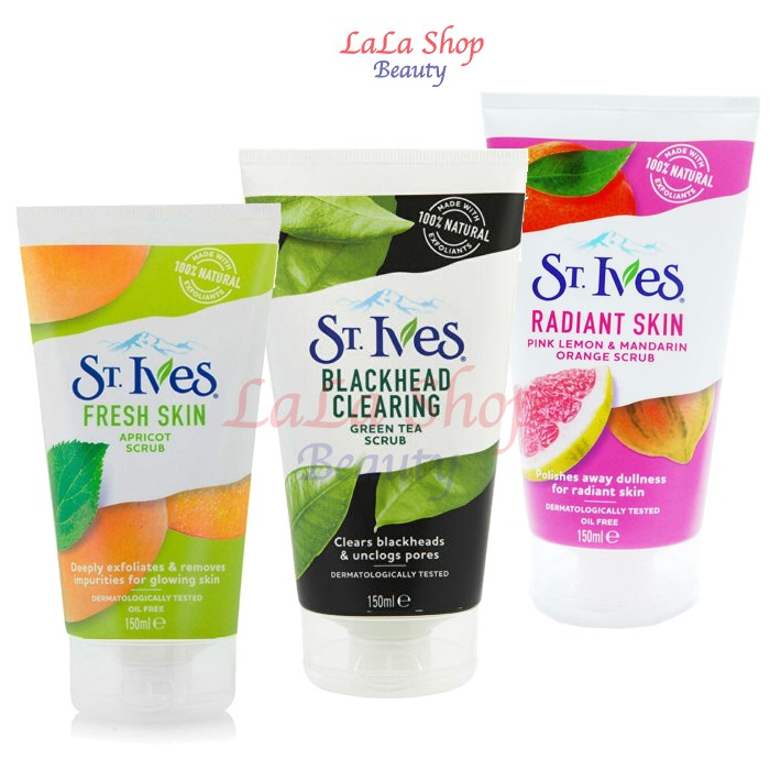 Sữa rửa mặt Tẩy Tế Bào Chết St.Ives 170g trà xanh,trái mơ,đào,yến mạch