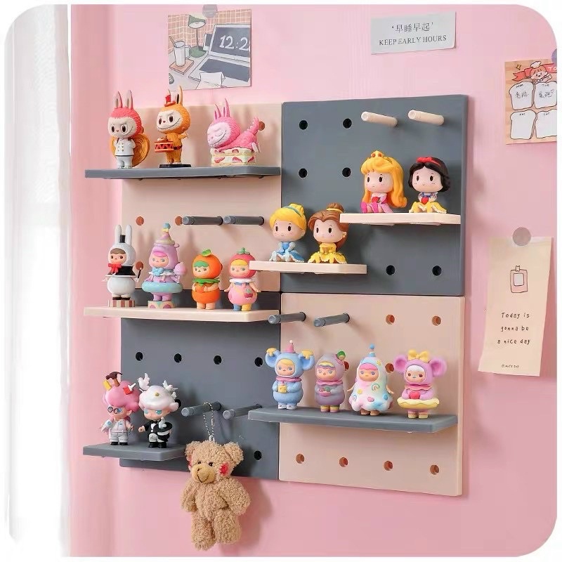 Giá dán tường Pegboard đục lỗ sẵn trang trí phòng phong cách Châu Âu sẵn hàng 4 màu