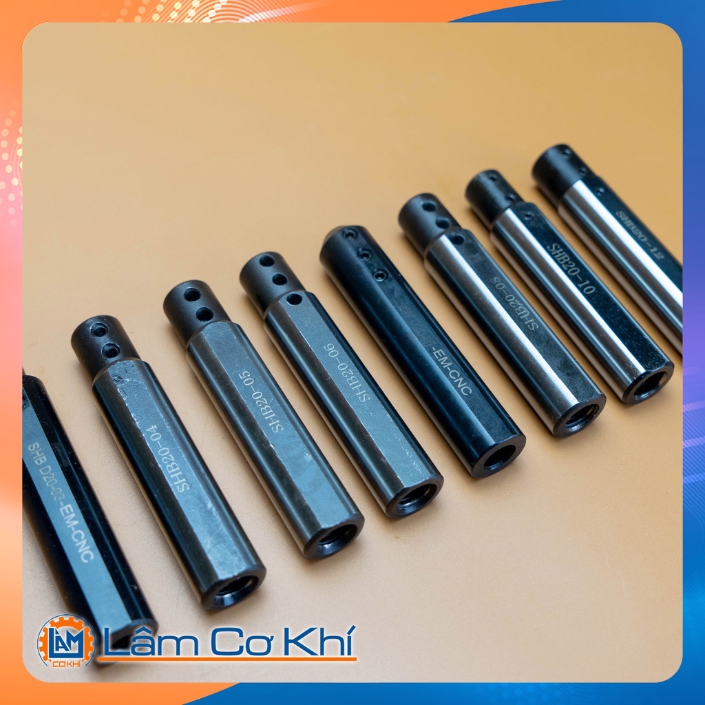 Cán nối dao tiện móc lỗ nhỏ đường kính ngoài Phi 20 (SHB20-3/4/5/6/7/8/10/12)