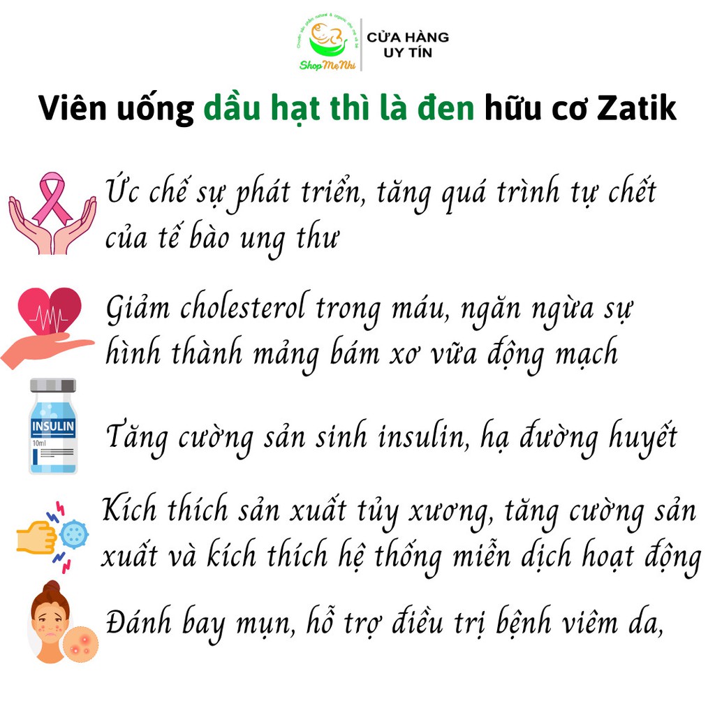 Viên uống dầu hạt thì là đen hữu cơ Zatik Black Seed Oil 90 viên.