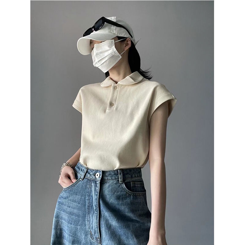 ▽✤☋Áo Thun polo Ngắn Tay Phong Cách Retro Thời Trang Mùa Hè Hàng Mới Dành Cho Bạn Nữ 2022