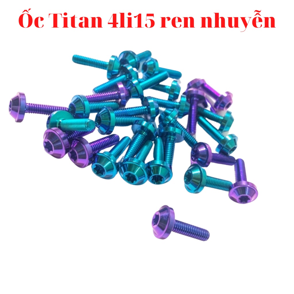 ốc titan 4li15 ren nhuyễn gắn nắp dầu, ná cao su, bợ cổ honda như xe wave, winner, vision ....