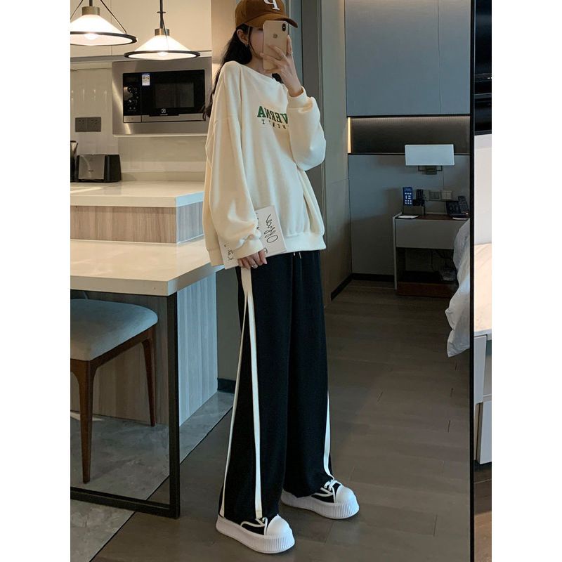 Quần Thể Thao Lưng Cao Ống Rộng Thời Trang Mùa Hè Hàn Quốc 2022 Dành Cho Nữ