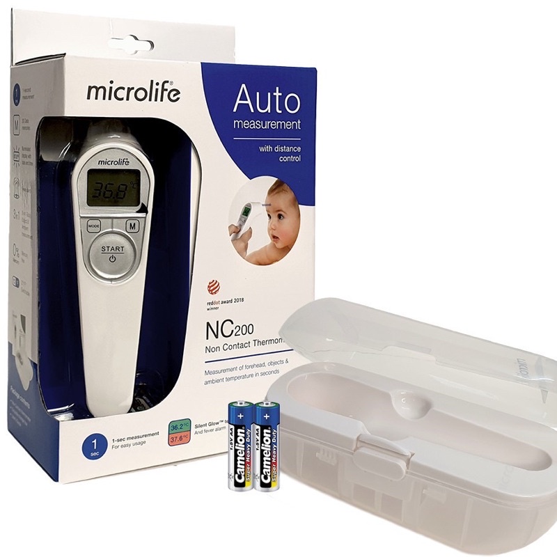 Nhiệt kế điện tử, nhiệt kế hồng ngoại đo trán MICROLIFE NC200 không tiếp xúc NKDTMICNC200