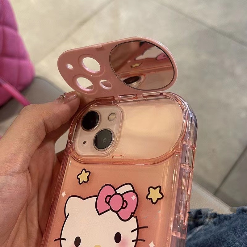 Ốp Điện Thoại Hình Chó / Mèo Gắn Gương iphone 15 promax14 pro max 14 plus 14 pro 13 pro max 12 pro max 11 x xsmax xr