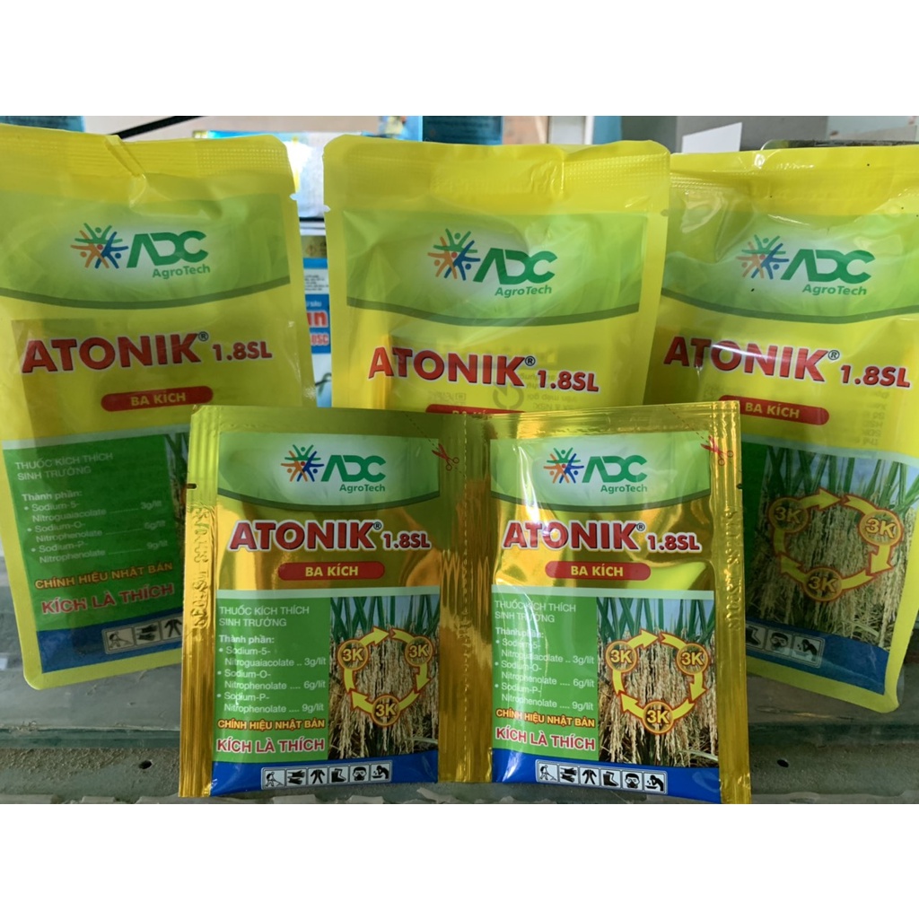 ATONIK 1.8SL BA KÍCH gói 15ml - Thuốc kích thích sinh trưởng - Kích đòng to, Kích trổ nhanh, Kích vô gạo - atonic 3 kích