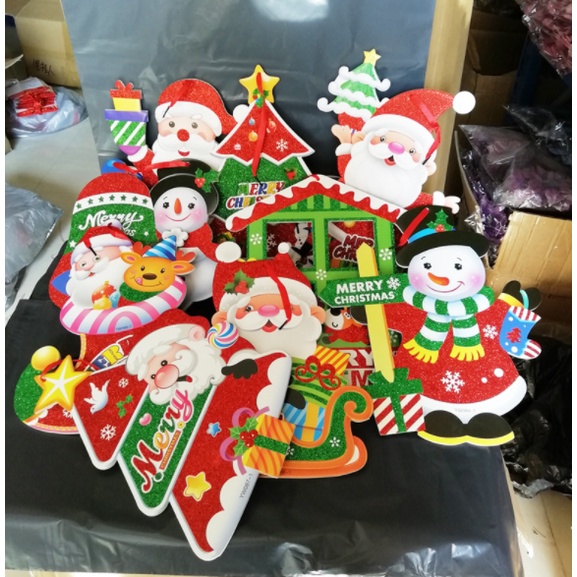 Hình dán kim tuyến trang trí noel giáng sinh nhiều mẫu