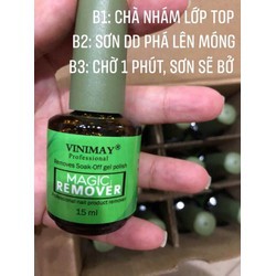 Nước phá gel móng - chai tháo sơn gel thần thánh Vinimay 15ml