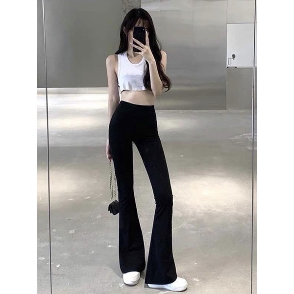 Quần legging loe dáng dài nữ