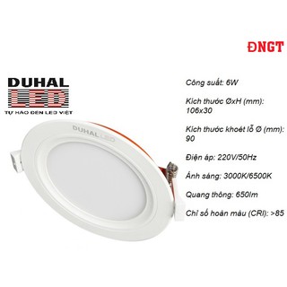 [3 MÀU] Đèn LED DUHAL Panel TRÒN 6W - KDMT0061