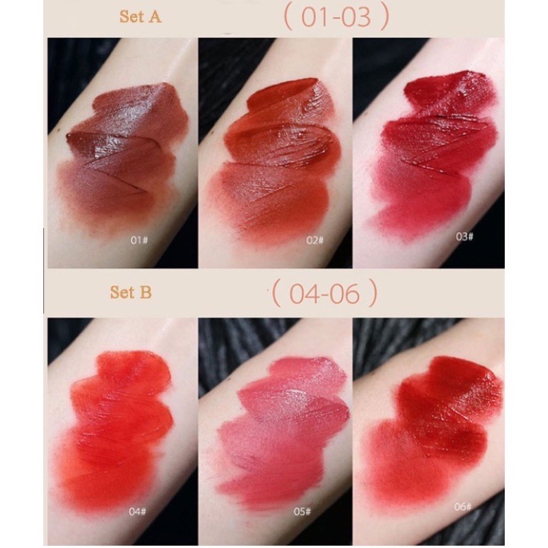 Son Môi Dạng Lỏng Kem Lì Chính Hãng Herorange Fluffly Lip Glaze Set A, Set B, cây lẽ