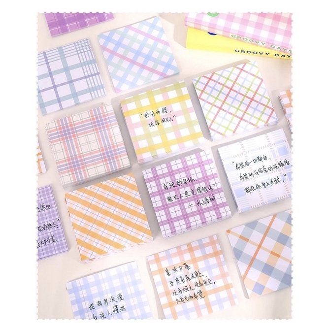 Set 80 tờ note kẻ họa tiết nhiều màu