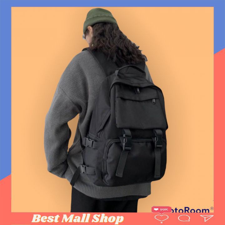 Balo thời trang ❤️FREE SHIP❤️Balo đi học nam nữ ulzzang basic màu đen, trẻ trung năng động vừa laptop - AT Store