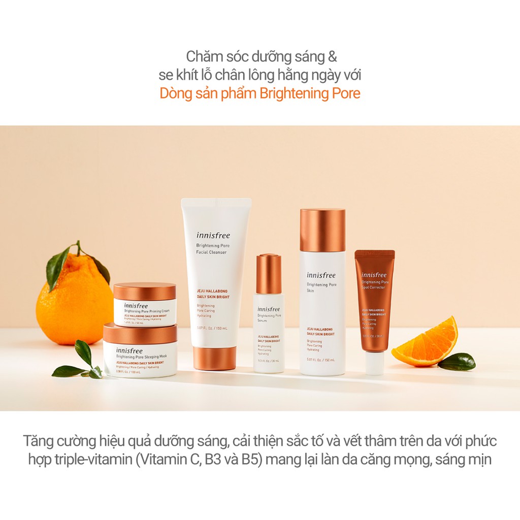 [Mã FMCG8 - 8% đơn 250K] Bộ sản phẩm chăm sóc dưỡng sáng da và se khít lỗ chân lông innisfree Brightening Skin Care Set | BigBuy360 - bigbuy360.vn