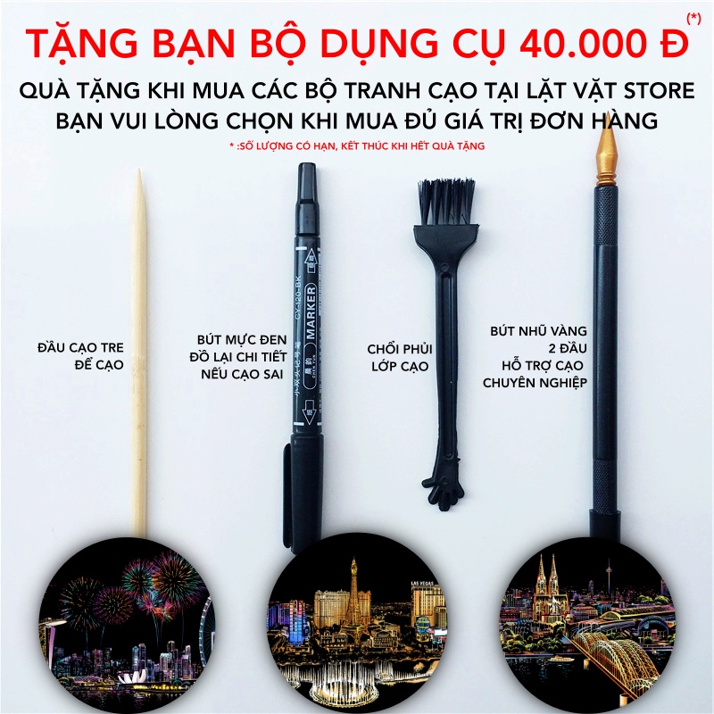 Bộ dụng cụ cạo tranh chuyên nghiệp - Đẹp bất ngờ, tiện lợi nhanh chóng