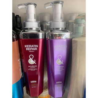 Bộ dầu gội xả Keratin Repair Nanimo 750ml x2