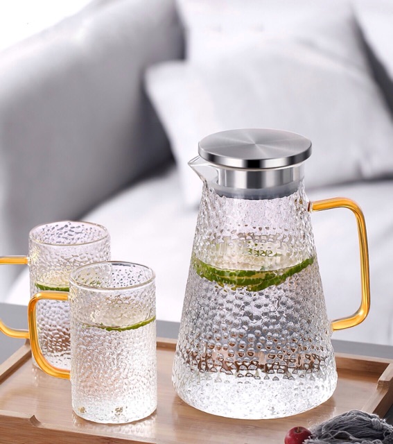 Bình thuỷ tinh sần nắp inox 1,6l - 1,8l | BigBuy360 - bigbuy360.vn