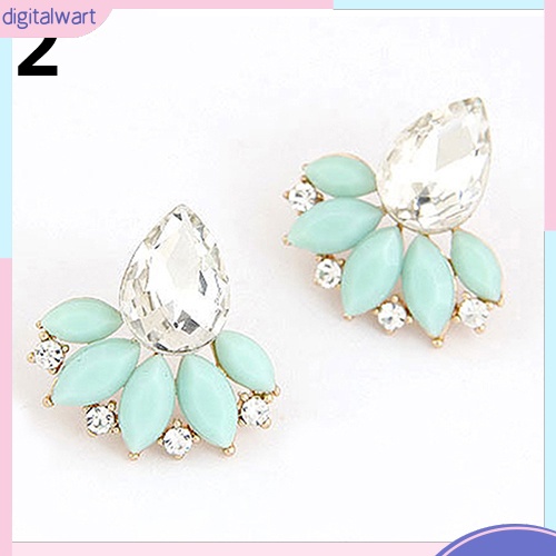 Khuyên Tai Giọt Nước Đính Đá Phong Cách Hàn Quốc Thanh Lịch Dành Cho Nữ