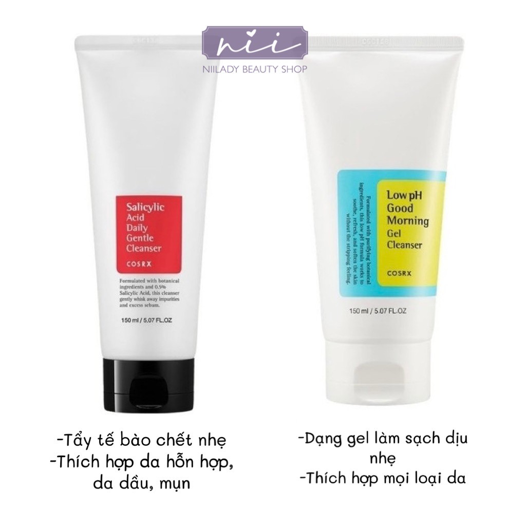 Sữa rửa mặt Cosrx Salicylic ACID Daily Gentle / Cosrx Low PH Good Morning Gel Cleanser