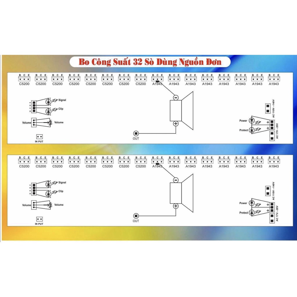 Mạch công suất nguồn đơn 32 SÒ liền nguồn