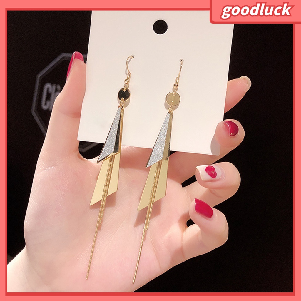 Goodluck| 1 Đôi Khuyên Tai Dài Thắt Nơ Tua Rua Đính Ngọc Trai Giả Vintage Làm Quà Tặng Sinh Nhật