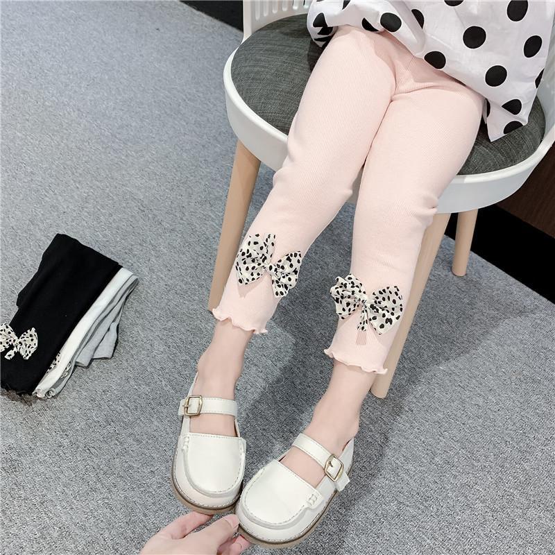 Quần Legging Co Giãn Đính Nơ Xinh Xắn Cho Bé Gái