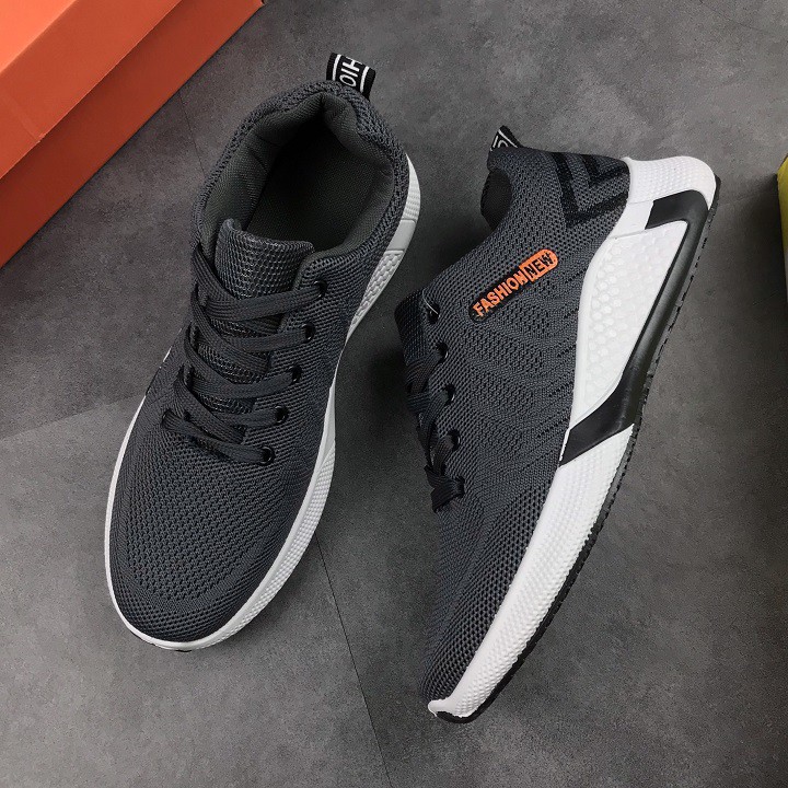 Giày thể thao nam màu xám - giày sneaker nam êm chân nhẹ, vừa đi làm vừa đi chơi - S336