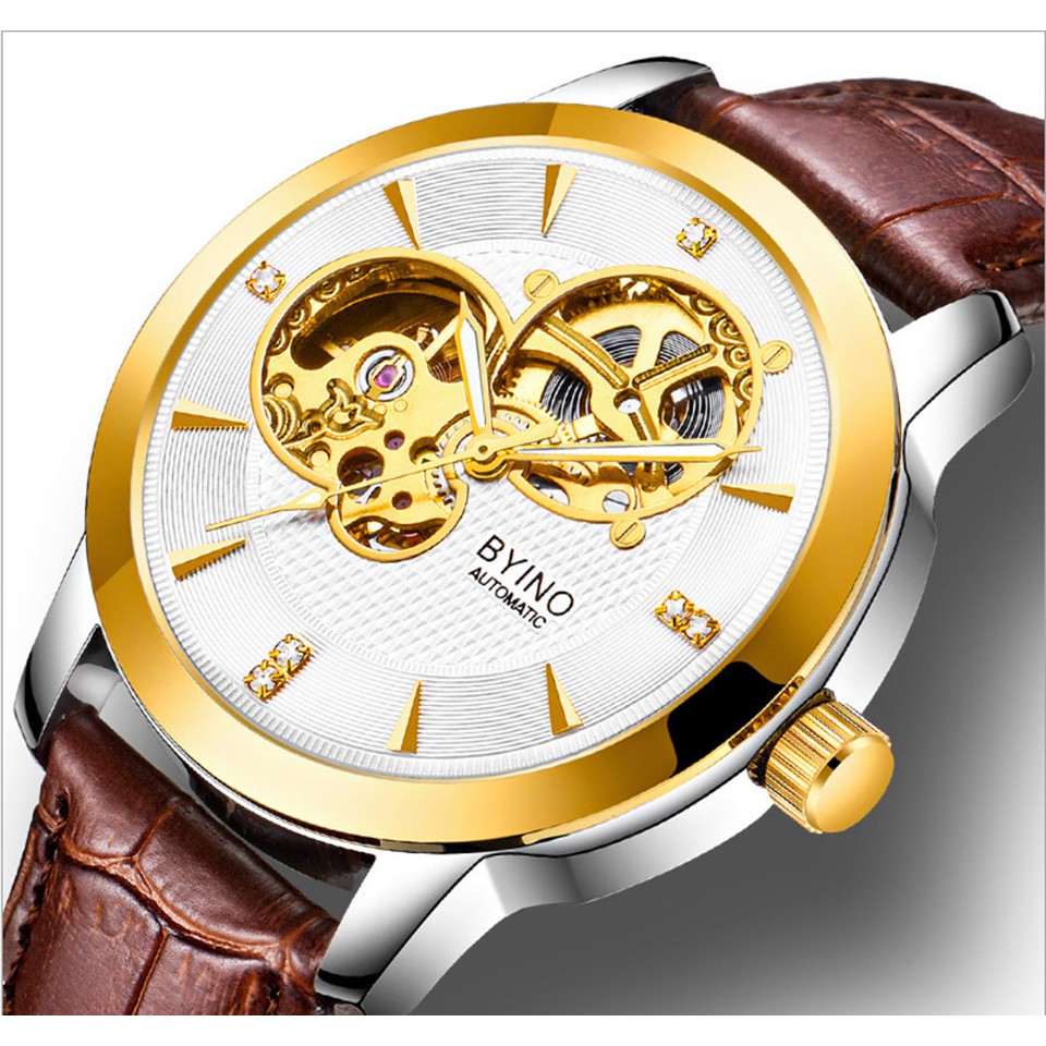 - ĐỒNG HỒ Nam BYINO CHUYÊN ĐỘNG CƠ - Thép Không Gỉ - Chống Nước - Chống Xước - Cực Phong Cách
