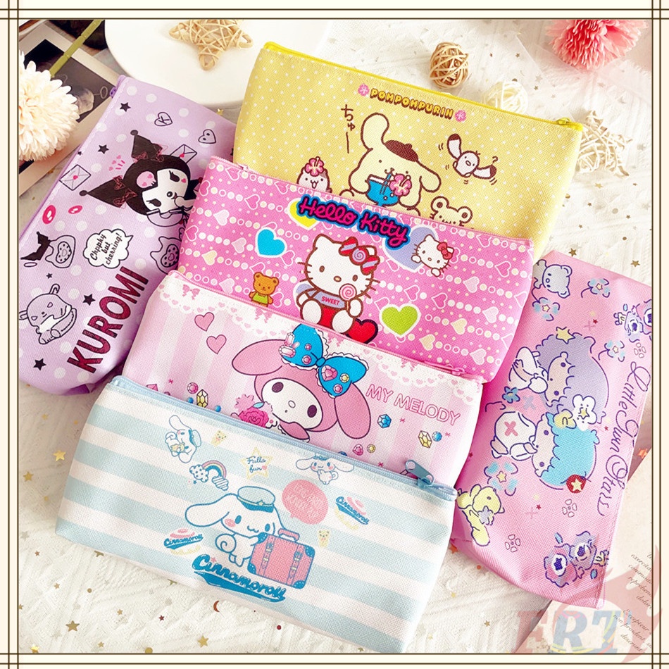✿ Hộp Bút Chì Sanrio ✿ 1 Túi Đựng Bút Hình Hello Kitty Cinnamoroll Kuromi My Melody Pompompurin