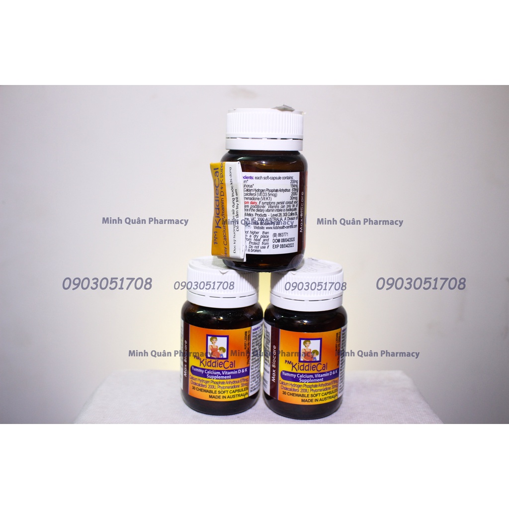 Viên uống PM Kiddiecal 30 viên canxi cho bà bầu tăng sức đề kháng giúp bé cao lớn bổ sung canxi vitamin d sắt